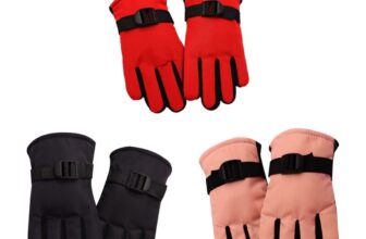 Winter Snow Mittens Boys Girls Full Finger Thermal Gloves for 3-13 Years Kids