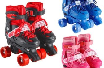 Children 4 Wheel Kids Boys Girls Double-row Quad Roller Skates Adjustable Boots