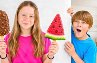 Nastya’s friends are making healthy ice cream