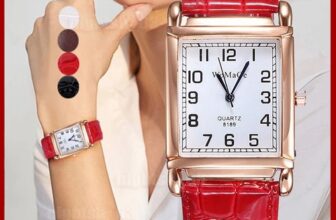 Ladies Womens Wrist Watches Watch Quartz Square Leather Strap Analogue Gifts.