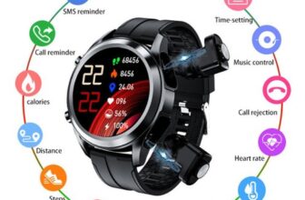 2 in 1 with TWS Bluetooth Earbuds Fitness Tracker Smart Watch For Android iPhone