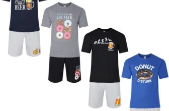 Mens Short Pyjamas Beer Pizza Donuts PJ Sets Night Sleep Lounge Wear L XL XXL