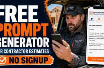 FREE Contractor Estimate Follow Up Prompt Generator [Hot New Release]