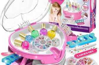 Girls Nail Art Kit Kids, Kids Nail Polish Sets for Girls Toys Age 6 7 8 9 10 11