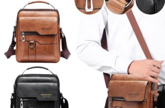 Men’s Leather Cross Body Messenger Bag Shoulder Handbag Travel Work Business Bag