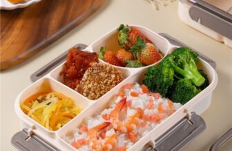 1.9L Bento Lunch Box for Kids Adults 4 Compartment Leak-Proof Lunch Box with UK