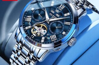 💚 Mens watches OLEVS Skeleton Flywheel Automatic Perpetual Motion Wristwatch 💚