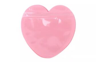 10Pcs Pink Ziplock Bag Transparent Heart Plastic Seal Bags For Sweets -Jewellery