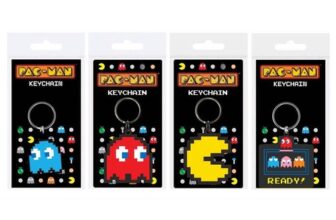 Pac-Man Keychain Rubber Official Licensed Character Keyring 8-Bit Pacman, Inky..