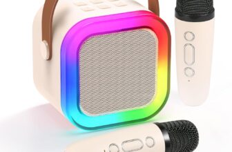 Kids Mini Karaoke Machine Portable Karaoke Speaker With 2 Wireless Microphones