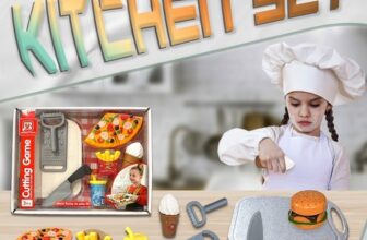 Pretend Kitchen Fast Food Pizza Cutting Play-set for Kids Perfect Gift for Kids