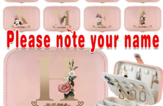 Personalised Custom Names Text – Jewellery Box Leather Jewelry Storage Case Gift