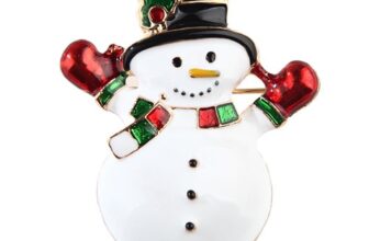 Christmas Snowman Brooch Rhinestone Crystal Xmas Brooch Pin Breastpin Jewelry