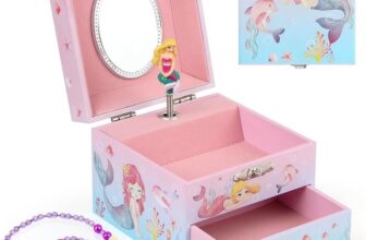 Anyiner Musical Jewellery Box for Girls – Mermaid Kids Music Box with Spinning