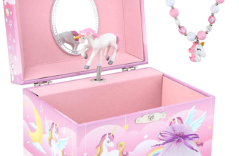 Musical Jewellery Box for Girls with Unicorn Jewelry Set, Kids Jewellery Box Mus