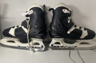 Mens Oxelo Ice Skates Black And White