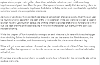 A Final Transmission for True Anomaly Brewing