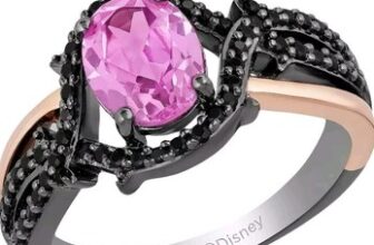 Disney Fine Jewelry 14K Rose Gold Over Sterling Silver with Black Rhodium Oval C