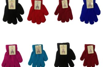 12 Pairs Childrens Magic Gloves Black Various Colours Warm Soft Stretch Winter