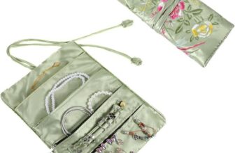 Embroidery Travel Jewelry Bag Roll Jewelry Travel Bag Organizer Roll Foldable UK