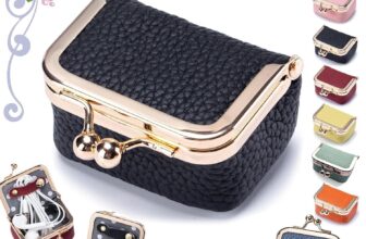 Leather Mini Jewelry Box Portable Coin Purse Jewelry Case Travel Ring Box