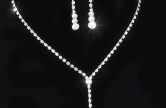 Silver Crystal Rhinestones Sparkling Bridesmaid Prom Necklace And Earring Set UK