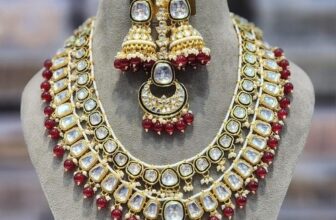 SOUTH INDIAN BOLLYWOOD LONG MALA SET GOLD PLATED WEDDING TEMPLE JEWELRY SETS