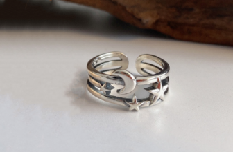 Retro Moon Star Adjustable Ring 925 Sterling Silver Women Girls Jewellery Gift
