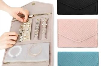 Large Capacity Foldable Jewelry Storage Roll Case Travel Jewelry Storage Bag