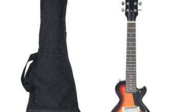 Electric Guitar for Kids with Bag Brown and Black 3/4 30″