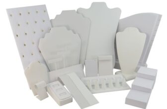White Leatherette Jewellery Display Items – Ring, Earring, Watch, Necklace etc