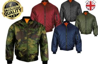 New Men’s MA1 Military Air Force Pilot Biker Style Padded Zip Up Bomber Jacket