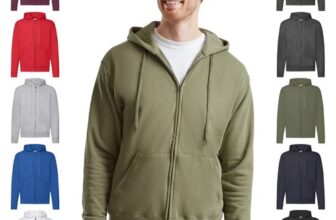 Fruit Of The Loom Men Classic 80/20 Full Zip Hooded Sweatshirt Casual Hoodies