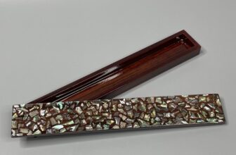 Lacquer Wooden Box Case Finish Inlaid Mother Of Pearl, Jewellery Necklace Box