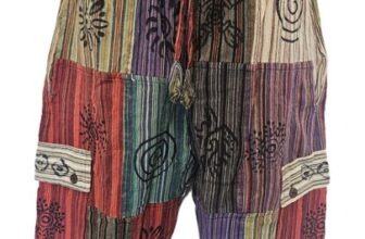 Patchwork Elastic Cotton Shorts Hippy Yoga Half Pants Lounge Cargo Combat HP9