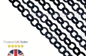 2m – Black Colour Jewellery Making Rolo Chain 5mm x 5mm Links Craft Chains E297