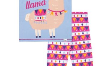 Llama Pyjamas Kids Girls 6 7 8 9 10 11 12 13 Years T-Shirt Trousers Blue Pink