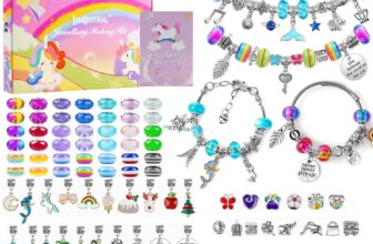 DIY Charm Bracelet Making Kit – 164Piece Jewelry Craft Gift Set for Girls & Teen
