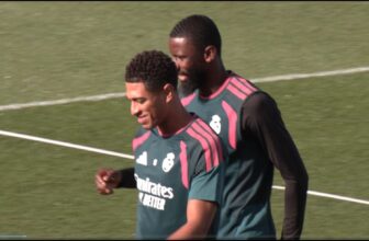 Bellingham all smiles in Real Madrid training