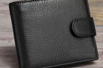 Mens RFID Blocking Genuine Leather wallet , Men Wallet with Snap Button