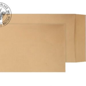 Blake Purely Packaging Gusset Pocket Peel and Seal Manilla 381×254×25mm 140gsm (Pack 125)