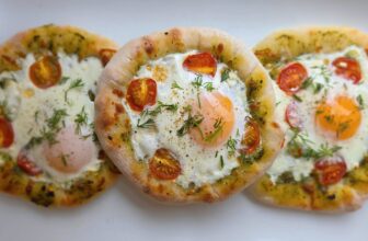 Egg and Herb Breakfast Pizzas