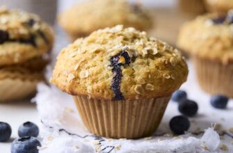 Bakery Style Blueberry Oat Muffins | Olive & Mango