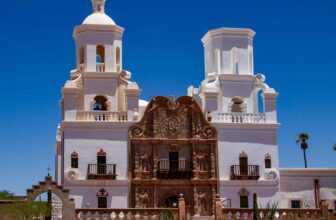 Visiting Mission San Xavier del Bac in Tucson, Arizona