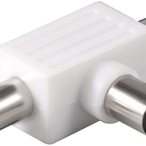 Goobay Antenna Splitter T-Adapter – 2 male / 1 female