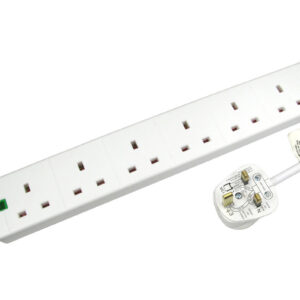 Cables Direct RB-05M06SPD surge protector White 6 AC outlet(s) 220-240 V 5 m