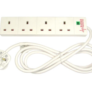 Cables Direct RB-02M04SPD surge protector White 4 AC outlet(s) 2 m
