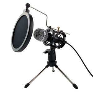 Varr Gaming Microphone Set, Includes Microphone (3.5mm), Pop Filter, Shock Basket, Tripod and Adapter, Microphone sensitivity -58±2dB and omnidirectional, Windows/iOS compatible