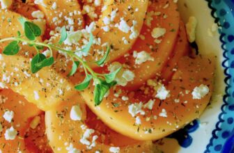 Cantaloupe Feta Salad with Oregano