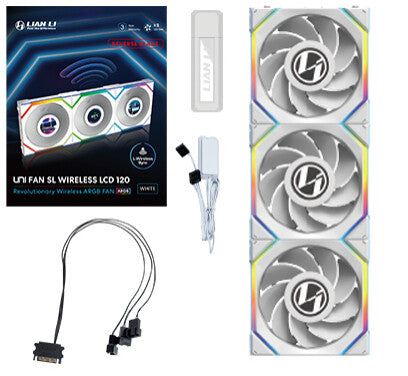 Lian Li UNI FAN SL Wireless LCD 120 Reverse Blade Computer case 12 cm White 3 pc(s)